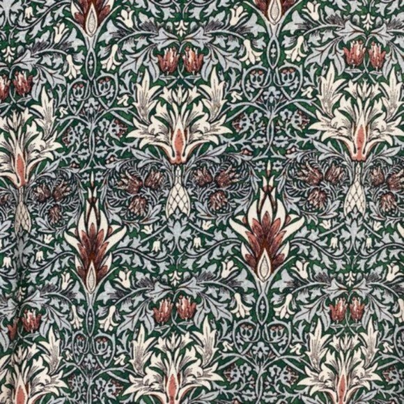 NWT H&M x William Morris & Co 8 Floral Print Top Blouse Green Blue Burgundy - Picture 2 of 13